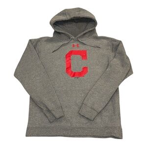 Under Armour Cleveland Guardians Baseball Gray Coldgear Hoodie Sweatshirt Mens M